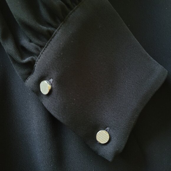 BLACK Banana Republic Crepe Mock-Neck Midi Dress - Picture 4 of 7